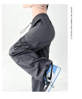 Pantalones Deportivos Casual Para Mujer Con Pierna Ancha Algodón Quick-Dry Cintura Alta Pantalones De Correr Al Aire Libre Pantalones De Baile Sueltos - details 14