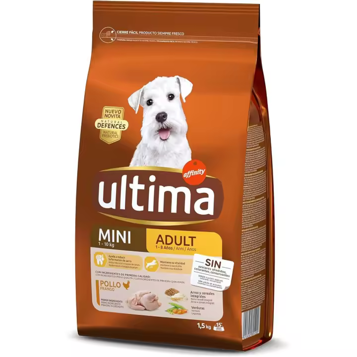 ULTIMA Pienso para perros mini adult con pollo - Saco 1.5 kgs - 1
