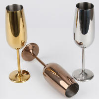 Vaso De Champán De Acero Inoxidable 304 260ml Pack De 2/4 Para Restaurante KTV Y Salón Creativo Lujo Europeo Vaso Largo Para Vino - details 3