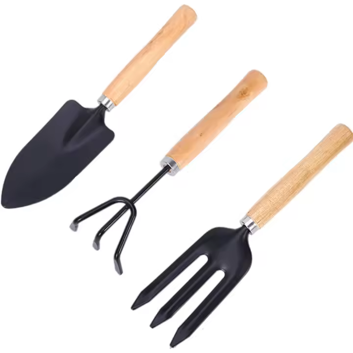 3 PCS Mini Gardening Tools, Gardening Kit Set of Small Shovel Spade Small Rake Handle for Garden Plants Indoor Outdoor - 1