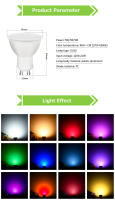 Bombilla LED Inteligente GU10 Tuya Smart Light Bluetooth Wifi Para Sala De Estar Y Dormitorio Con Foco De Luz RGB Controlable Por Alexa Google Alice - details 1