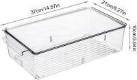 Caja de almacenamiento de nevera-Organizador de cajones de nevera, caja de almacenamiento para nevera, cocina, despensa, armarios y encimeras (claro) - details 0