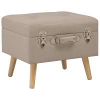 vidaXL Taburete de almacenamiento 40 cm oscuro de tela en color Gris/Marrón/Beige | cómodas modernas ergonómicas para comedor cocina salón hogar - details 2
