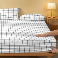 Sábana Ajustada Moderna Y Sencilla Con Patrón Geométrico Y Latticial Imprimido Mate Para Dormitorio Sin Almohadas Incluidas - details 3