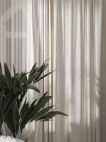 Cortinas De Veludo Beige Modernas Y Sencillas Para Sala De Estar Y Dormitorio 1PC Translúcidas De Poliéster 100% Sin Doble Capa Ni Acolchado - details 3