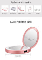 Espejo De Maquillaje Portátil Con Luces LED Y Batería De 3000mAh Espejo De Belleza Mini De Monedero Con Powerbank - details 8
