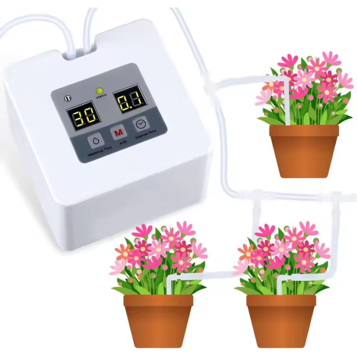Micro kit de riego por goteo automático, sistema de riego automático con temporizador de agua electrónico de 30 días - 1