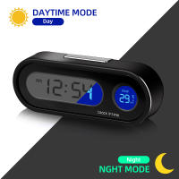 Reloj De Coche Digital Con Termómetro 2 En 1 Luminoso LCD Accesorios De Estilo Para El Coche Pantalla Digital De Tiempo Y Temperatura - details 2