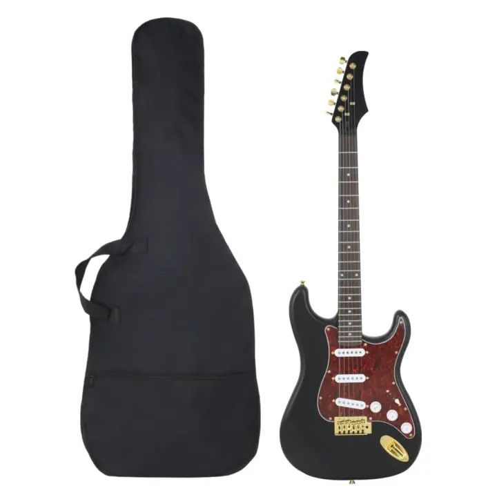 vidaXL Guitarra Eléctrica para Principiantes con Funda Instrumento 4/4 39" Color Negro,  Marrón y blanco,  Negro y dorado y mas - 1