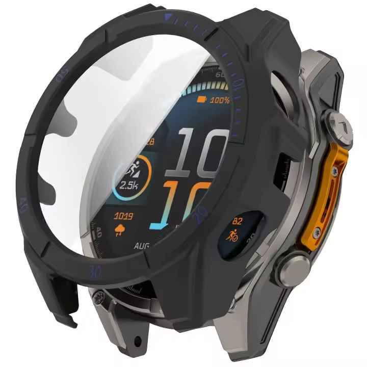 Para Fenix 8 51mm caja de reloj PC Marcos cubierta con vidrio templado pantalla Películas para - 1