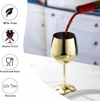 1-4Pc Juego de vino Doradas, Copas de Oro irrombibles de 18 oz, Copas de vino de Maple inoxydable, exquisitas y - details 2