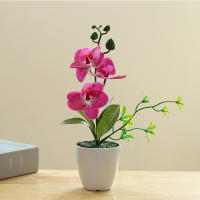 Mini Bonsai Simulado Phalaenopsis Plantas Artificiales En Vaso Para Decoración De Escritorio Comedor Oficina Hogar Y Bodas - details 2