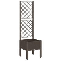 vidaXL Jardinera con enrejado PP 40x40x142 cm Color Gris,  Gris claro,  Negro y mas - details 3