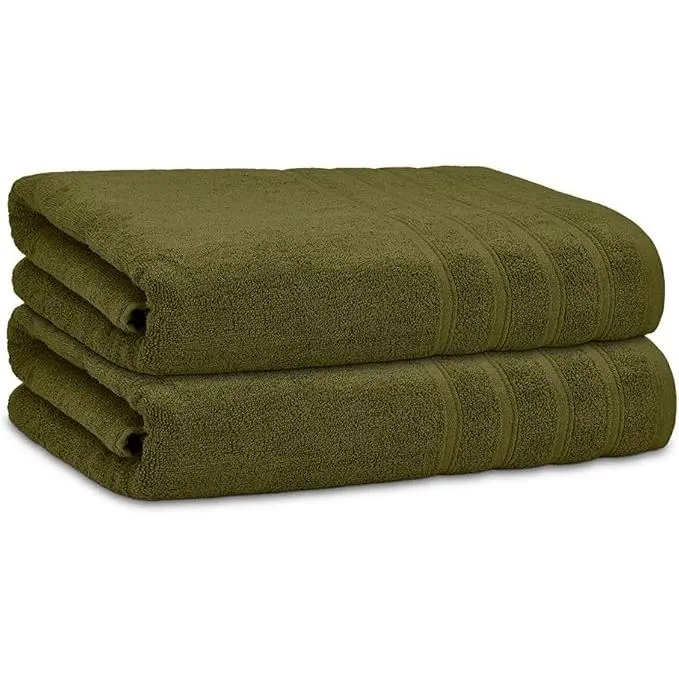 DECASATEXTIL - Juego de 2 Toallas Baño 100% Algodón 450gr, Tamaño 100x150cm -Tamaño Sábana-Toallas Ducha - Toalla Suave, Duradera y de Secado rápido - 1
