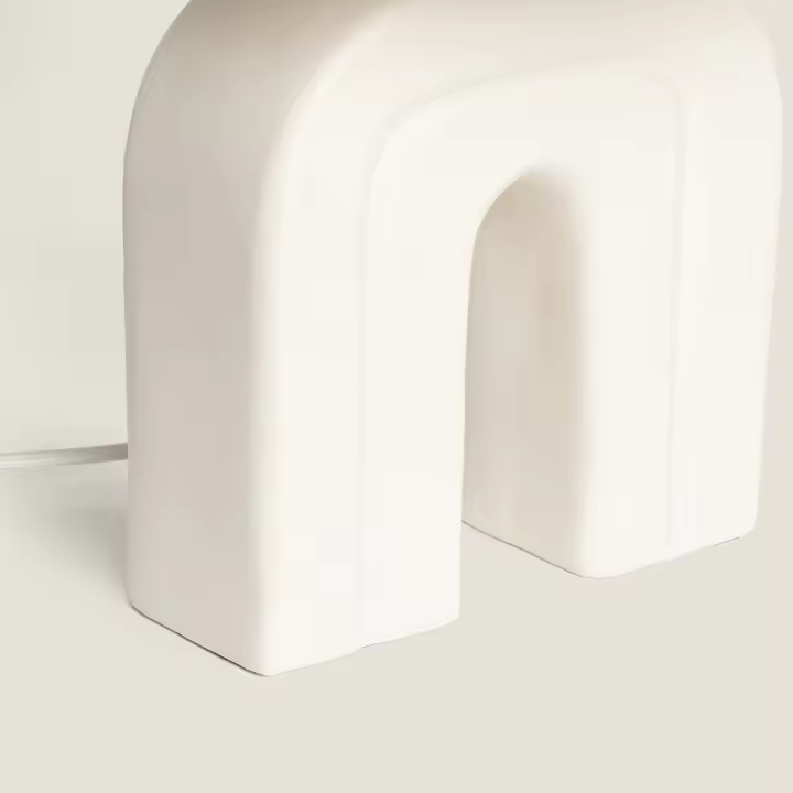 LEDKIA LIGHTING - Lámpara de Mesa | Resina y Lino | Diseño Contemporáneo | Luz Cálida | Ideal para Lectura y Relajación | IP20 Interior | Blanco Gardenia, Lino - 1