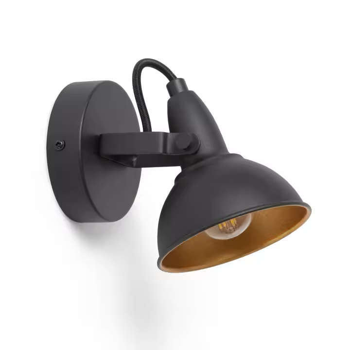 Ledkia Lámpara de Pared Orientable Aluminio 1 Foco Emer Negro Negro - 1