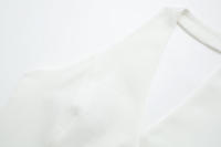 Conjunto De Traje Para Mujer TRAF Con Cuello Colgante Y Chaqueta De Botones Estilo Inglés Pantalones De Cintura Alta Casual - details 22