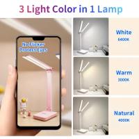 Lámpara De Escritorio LED Táctil Recargable USB Con 3 Niveles De Iluminación Protección Ocular Plegable Para Dormitorio Luz Nocturna Para Mesa - details 10