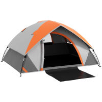 Outsunny Tienda de Campaña para 2 Personas Tienda de Camping Plegable Ligera Impermeable 3000 mm con Puerta Ventana Gancho y Bolsa de Transporte 210x150x110 cm Gris y Naranja - details 0