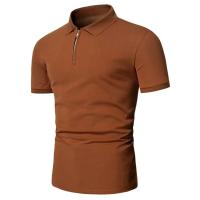 Camiseta Polo Hombre Manga Corta Verano Cierre De Cremallera Ligera Transpirable Streetwear Solido Tops Casual Para El Día - details 11