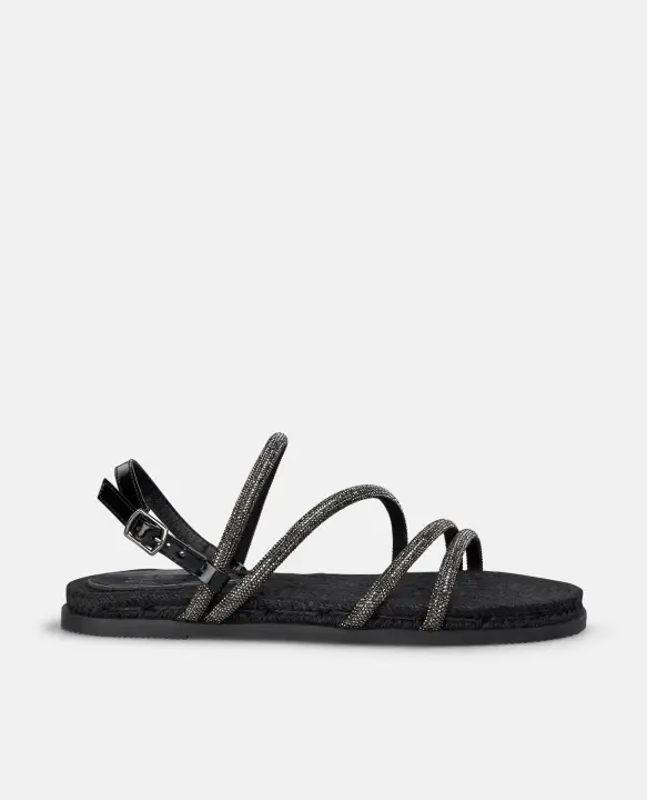 Alma Blue V25BLD117 Sandalias planas para mujer negro en sintético 54654 - 1