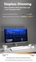 Lámpara De Escritorio Ammtoo 50cm Luz De Pantalla Colgante Para Juego Oficina Estudio Lectura Barra De Luz LED Ajustable Moderna - details 5