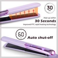 Planchas del Pelo 2 in 1, Rizador de cabello de doble uso, Planchas planas de calentamiento rápido 30S, Ajuste de temperatura 140-200°C, Alisador de cabello profesional iónico de cerámica - details 0