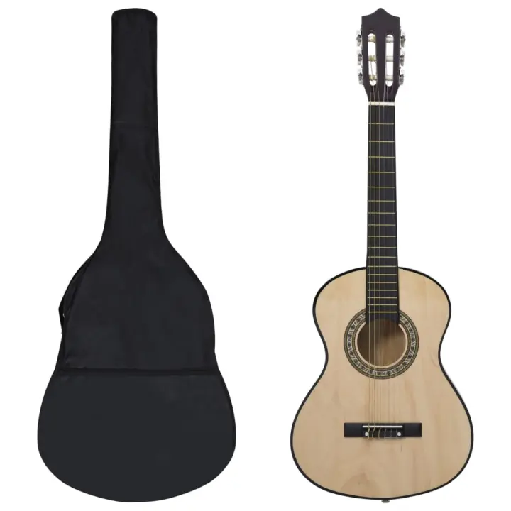 vidaXL Set de Guitarra Clásica para Niños Principiantes 8 Plazas 1/2 34" Color Marrón claro,  Marrón oscuro,  Azul y mas - 1