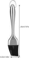 Cepillo de aceite de barbacoa resistente al calor cepillo de pastelería de silicona herramienta de asado con mango de acero inoxidable para hornear, 20cm - details 0