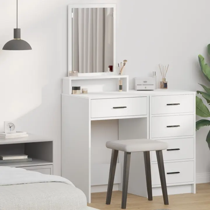 Tocador vidaXL con Cajones en Blanco 50x41x140 cm - 1