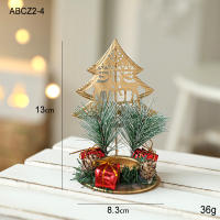 Nueva Decoración De Navidad Candelabro De Oro Hierro Para Ventana Adornos De Pino Para Árbol De Navidad Y Ambiente Con Soporte Para Velas - details 3