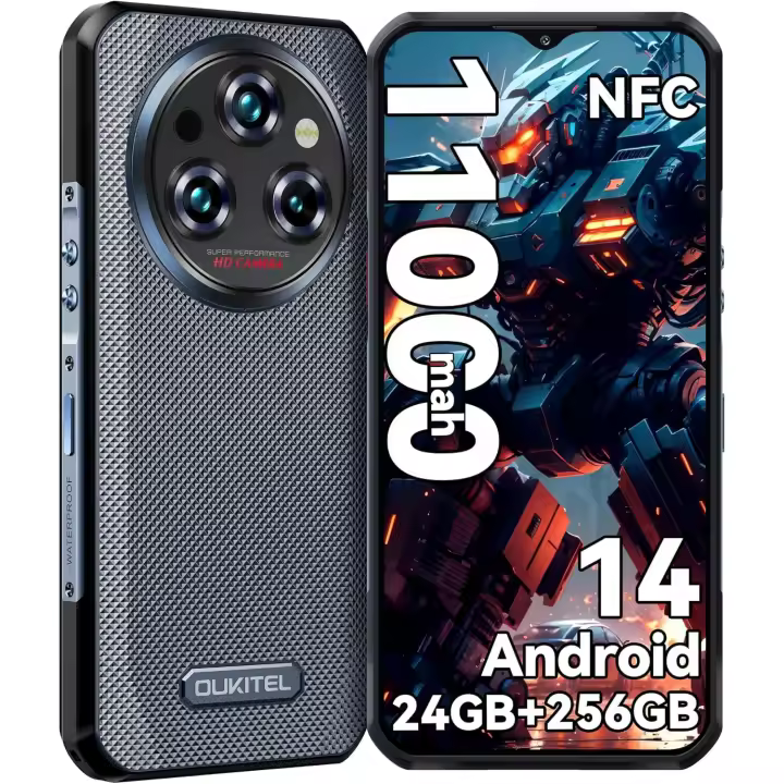 OUKITEL WP35S Móvil Resistente Android 14, 24GB+256GB 11000mAh 48MP 4G Smartphone Dual SIM/GPS/OTG/NFC/Face ID - 1