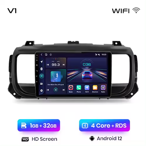 Junsun Radio Coche para Peugeot Expert 3 Citroen Jumpy 3 SpaceTourer 2016 2017 2018 2019 2020 2021 AI Voice 2 din Pantalla Coche Android Auto Multimedia Navegación GPS Auto radio - 1