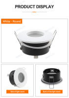 Nueva Diseño IP65 Impermeable Foco LED Recubierto GU10/MR16 Encaje Redondo Cuadrado Bombilla De Luz Térmica Enclavamiento Aluminio Blanco - details 7