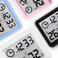 Termómetro Y Higrómetro Digital Ultrafino Para El Hogar Con Pantalla LCD Reloj De Pared Sensor De Temperatura Y Humedad Térmica - details 14