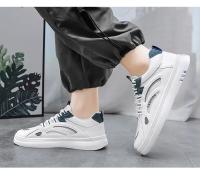 Zapatos De Hombre Primavera Verano Algodón Transpirable Casual Plataforma Bajo Blanco Moda 2024 Zapatillas De Cuero Artificial Talla Verdadera - details 23