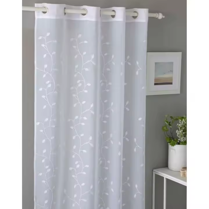Cortina IM Caila Color Blanco, 140x270 cm, 100% poliéster, Fun&Deco - 1