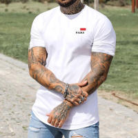 Camiseta De Algodón De Lujo Para Hombre Camiseta Casual De Verano Con Manga Corta Talla Grande Tejido Al Hilo Cuidado En Máquina - details 2