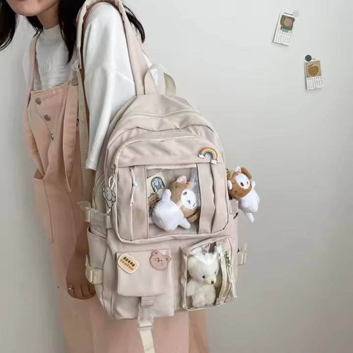 Bolsa De Libros Impermeable Multifuncional De Nylon Gran Capacidad Para Escuela Viaje Para Adolescentes - 1