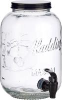 STARLEY-Dispensador de Agua/Bebidas con Grifo - Recipiente de Cristal y Dosificador Metálico - 3800 ML (Negro, Sin Soporte - 16,5 x 26 x 16,5 cm) - details 4