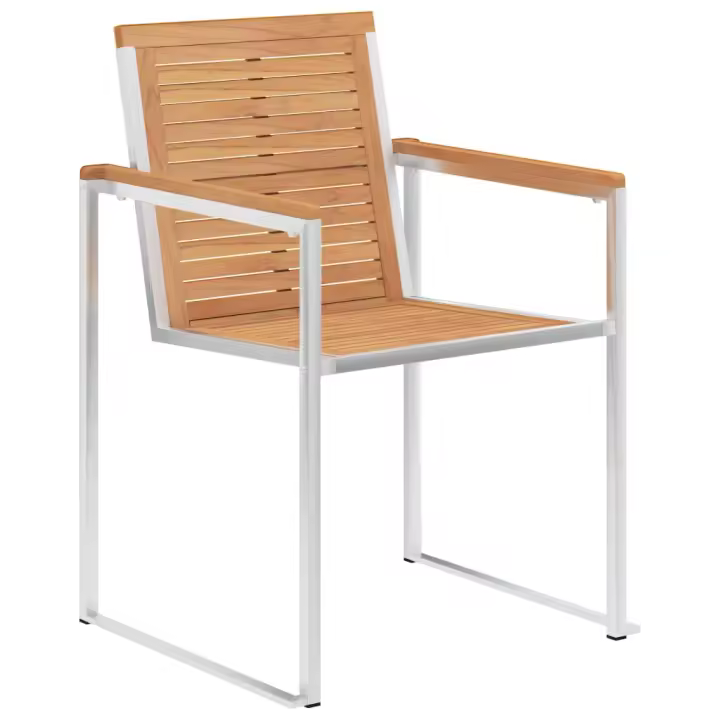 Madera de Teca y Maple inoxidable Sillas de Jardín 2 UDS - 1