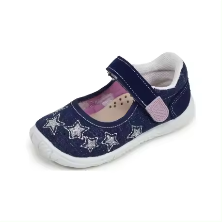 Merceditas de lona vaquera con estrellas de Lonettes Zapy for girls - 1