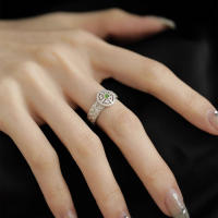 Anillo De Bambú De Jade Hetian Lácteo Platinado En Plata De Ley 925 Para Mujer Y Niña Regalo Joyería Vintage Irregular - details 25