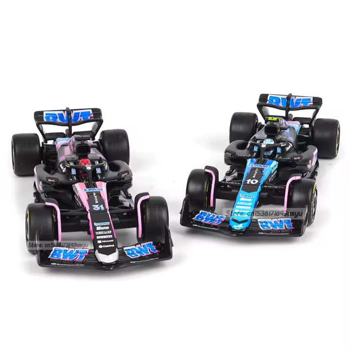 Modelo De Coche De Colección Bburago 1:43 Alpine F1 Team 2024 A524 Con Pierre Gasly Y Esteban Ocon Aleación De Metal Juguete Para Coleccionistas - 1