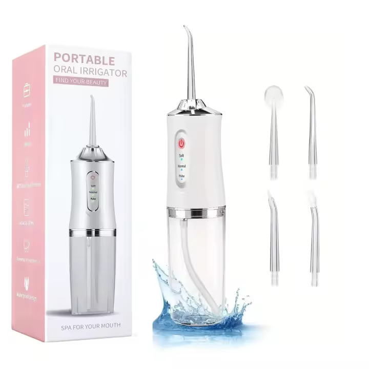 Irrigador Bucal Inalámbrico Recargable USB,Ocho Boquillas,-Limpieza Profunda Portátil Impermeable - 1
