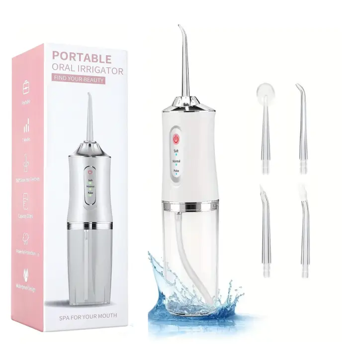 Irrigador Bucal Inalámbrico Recargable USB，Ocho boquillas- Limpieza Profunda Portátil Impermeable - 1