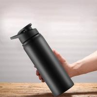 Botella De Deporte Portátil De 24 Oz En Acero Inoxidable Para Ciclismo Y Viajes Negro Vaso De Bebida Directa Para Adultos - details 1