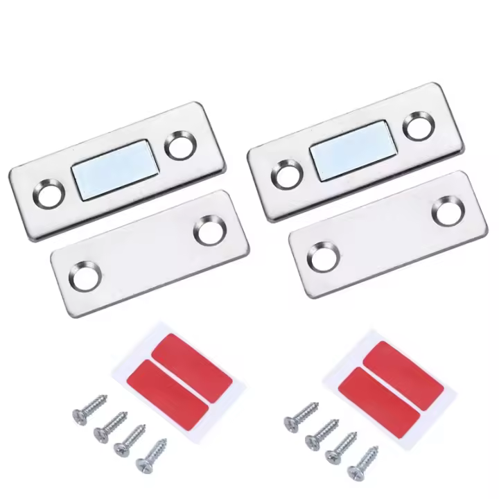 2 Pack Cerradura Magnética Ultra Delgada Para Armario Adhesiva Para Cajón Ideal Para Cocina Y Armarios Cierre De Puerta Magnético - 1