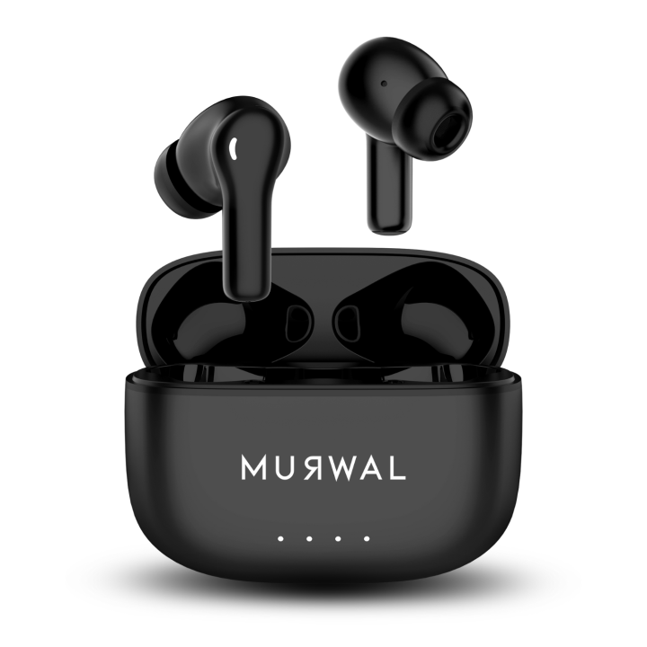 Auriculares True Wireless MURWAL MINT 2 con Cancelación de Ruido Activa (ANC), Bluetooth 5.4, hasta 30 h de autonomía, 4 micrófonos con reducción ENC, resistentes al agua IPX5, ideales para música y llamadas.