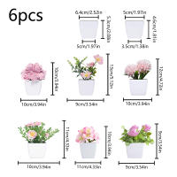 1SET De Plantas Simuladas Rosa En Maceta Decoración De Interiores Para Oficina Centro Comercial Escritorio Ventana Estantería Hogar - details 11
